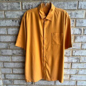 Tommy Bahama Orange Silk Blend Short Sleeve Button Up Shirt Men's Size L